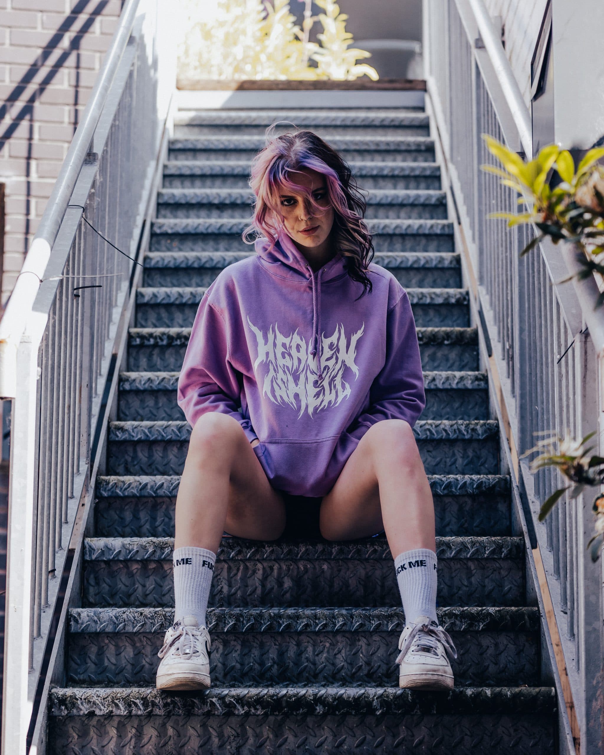 Metal Logo Hoodie (Lilac)